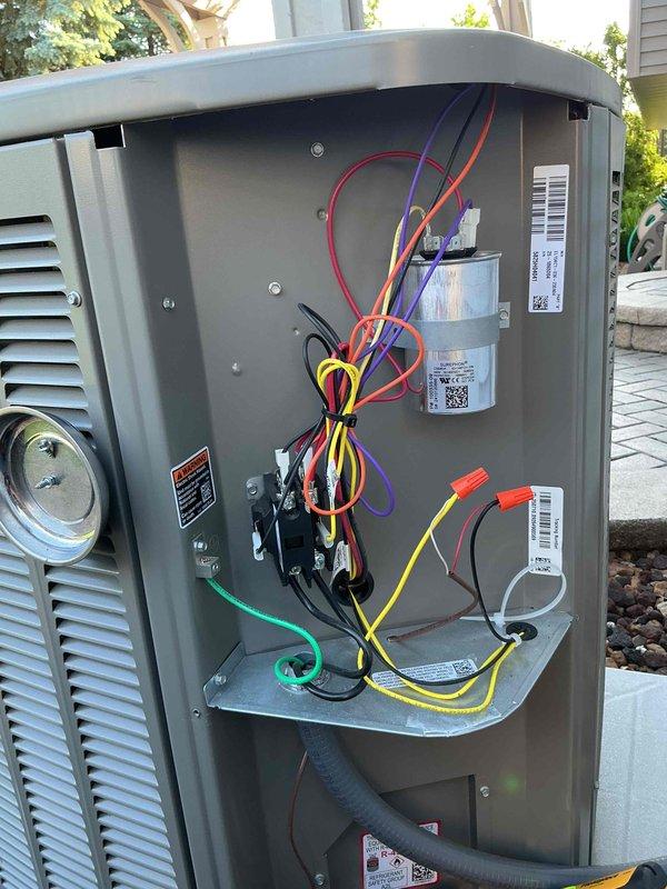 Completed comprehensive BFMA tune-up on 3-year-old air conditioning system, arriving after 3pm per customer availability. Performed standard maintenance protocol including inspection of indoor air handler with filter assessment, outdoor condensing unit evaluation with electrical component testing including contactor and dual capacitors, verified proper wiring connections and terminations, and conducted full system operational check. All components found in good working condition with no deficiencies noted.