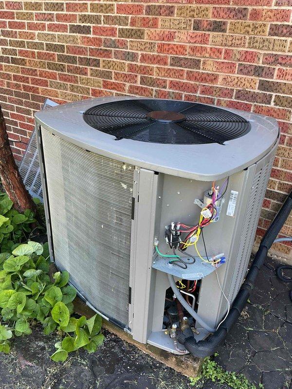 Completed comprehensive BFMA tune-up service on residential HVAC system including air conditioning unit and furnace components. Performed thorough inspection of outdoor condenser unit with panel removal to assess electrical connections, capacitor, and internal wiring; all components found to be in proper working condition. Inspected indoor blower assembly including squirrel cage fan and motor housing, confirming clean operation and structural integrity. Replaced air filter and scheduled follow-up furnace maintenance per customer request.