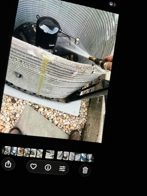 Completed comprehensive BFMA preventive maintenance tune-up on dual outdoor condensing units. Performed standard inspection procedures including cleaning condenser coils, checking refrigerant levels, testing electrical connections, and verifying proper system operation. Both units found to be functioning within normal parameters with no immediate service concerns identified.