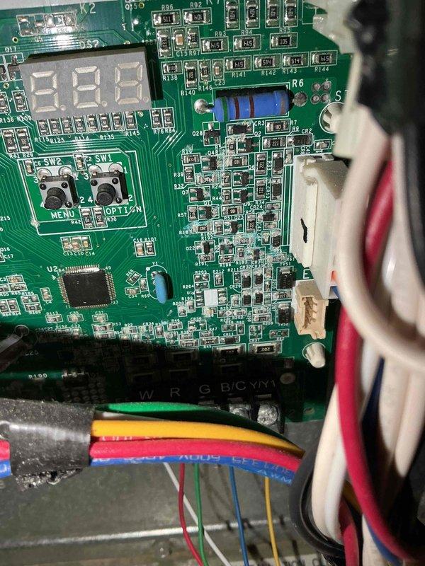 Completed comprehensive BFMA tune-up service on 14-year-old air conditioning system. Performed thorough inspection of all major components including blower motor assembly, electrical connections, control board with digital display interface, and ductwork system. Verified proper operation of electronic controls, cleaned accumulated dust and debris from interior components and metal platform surfaces, checked all wiring harnesses and connections for secure fit and proper condition, and inspected copper refrigerant lines and PVC condensate drainage. System tested and confirmed operating within normal parameters upon completion of preventive maintenance procedures.