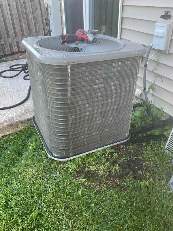 Completed comprehensive BFMA air conditioning tune-up on 13-year-old residential outdoor condenser unit. Performed standard maintenance protocol including inspection of condenser coils, electrical connections, refrigerant levels, and fan operation to ensure optimal system performance for the cooling season.