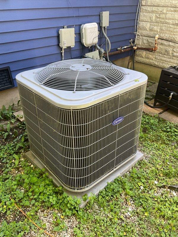 Completed comprehensive BFMA tune-up service on a 6-year-old residential air conditioning system. Performed full system inspection of outdoor condenser unit, verified proper operation of compressor and condenser fan, checked refrigerant lines and electrical connections, and confirmed unit is operating within manufacturer specifications. All components found in good working condition with no deficiencies noted.