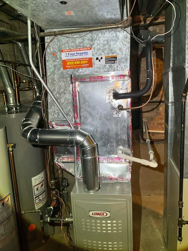 Completed comprehensive tune-up and preventative maintenance on three residential air conditioning systems ranging in age from 3 to over 25 years. Performed full system inspections including refrigerant level checks, electrical connection testing, condensate drain line cleaning, and air filter evaluations. Verified proper operation of all compressor units, tested capacitors and contactors, cleaned evaporator coils, and ensured optimal airflow through all systems. Documented equipment conditions with photographic records showing Lennox furnace installation with integrated air handler, copper refrigerant lines, and filtration components. All units operational and running within manufacturer specifications upon completion.
