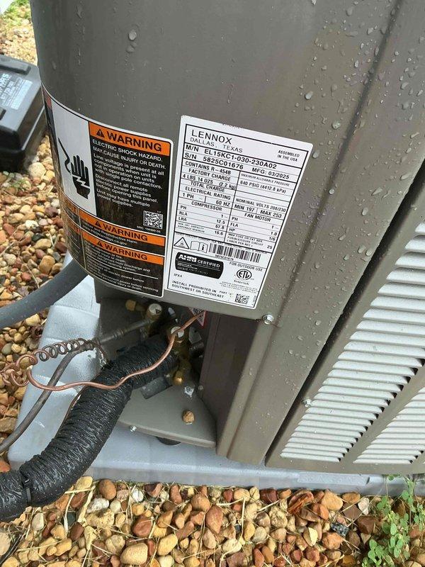 Completed comprehensive BFMA tune-up service on residential Lennox air conditioning system. Upon arrival, found outdoor condenser unit with heavily soiled exterior filter material showing significant accumulation of dirt, dust, debris, and algae growth along base edges, indicating extended period without maintenance. Performed complete AC tune-up protocol including cleaning of condenser coils and exterior surfaces, inspection of refrigerant lines and electrical connections, and verification of proper system operation. Unit now operating within manufacturer specifications with improved airflow efficiency.