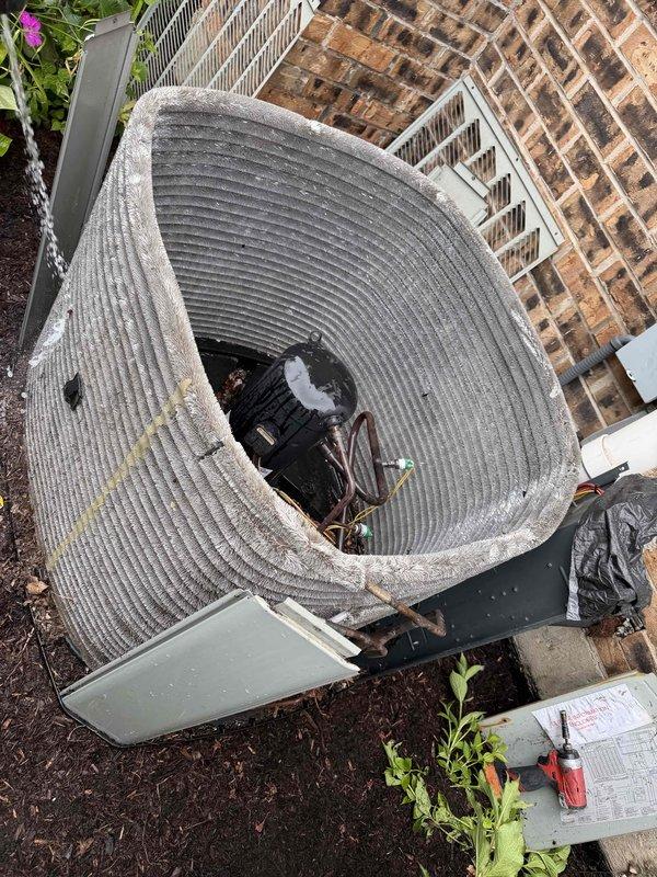 Completed comprehensive BFMA tune-up on 12+ year old outdoor AC unit, including full system inspection, performance testing, and replacement of air filter. Unit was thoroughly cleaned, all mechanical components checked for proper operation, and system confirmed to be running efficiently with no issues identified.