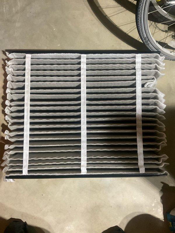Completed comprehensive BFMA tune-up on residential Trane XL781 outdoor condensing unit. Performed full system inspection, checked refrigerant levels, cleaned condenser coils, verified electrical connections, and tested operational efficiency. Inspected and documented condition of pleated air filter showing dust accumulation; filter serviceable but recommended monitoring for future replacement to maintain optimal airflow and system performance.