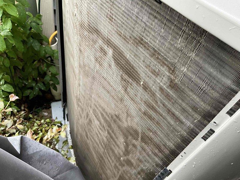 Completed comprehensive BFMA tune-up service on residential air conditioning system. Performed inspection of indoor blower motor assembly, verified proper motor operation and electrical connections, and checked squirrel cage fan for debris accumulation. Inspected outdoor condensing unit and noted significant dirt and debris buildup on condenser coil fins with visible staining throughout, cleaned coils to restore proper airflow and heat transfer efficiency. System operational upon completion with all components functioning within normal parameters.