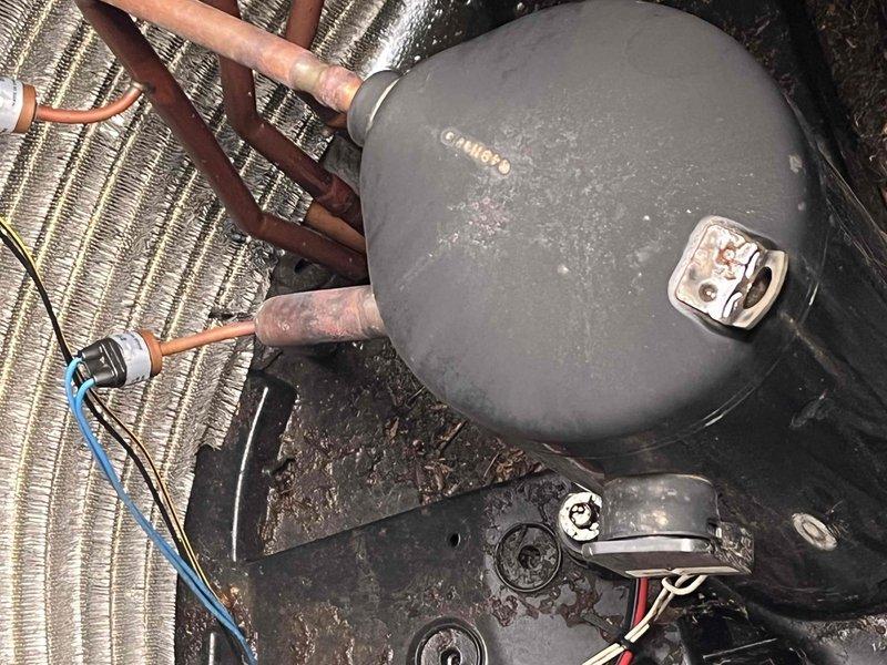 Completed comprehensive BFMA preventative maintenance tune-up on 8-year-old residential air conditioning system. Performed full inspection of attic-mounted HVAC equipment including Grundfos pump assembly, refrigerant lines, ductwork insulation, and electrical connections. Verified Trane control system operational status with no active alerts present, confirming all system parameters within normal operating range.