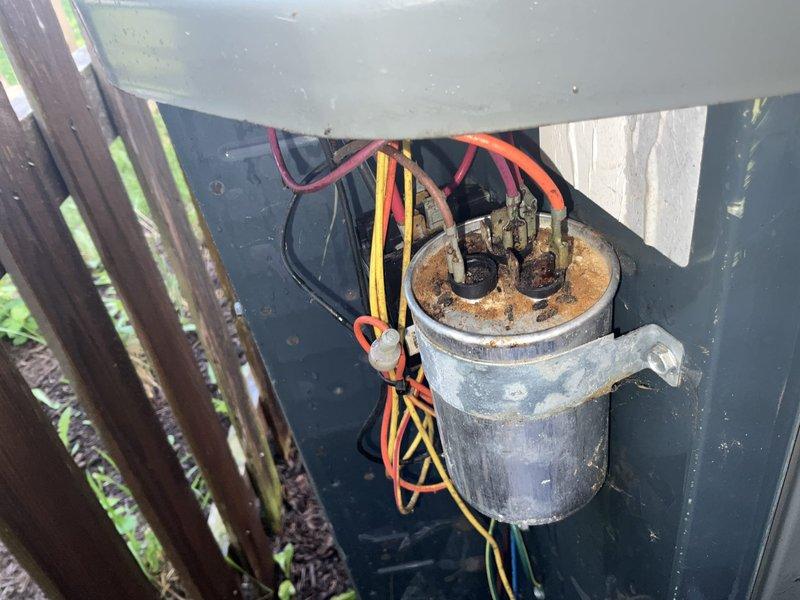 Completed comprehensive BFMA tune-up on 13+ year old air conditioning system with customer reporting water dripping from ductwork/exhaust fan when unit operates. Performed full system inspection of outdoor condensing unit, verified electrical connections at capacitor and contactor, checked refrigerant levels, and assessed overall equipment condition. Inspected condensate drainage system to identify source of reported water leak, examined ductwork connections, and evaluated system airflow to ensure proper operation and rule out condensation issues related to AC cycling.
