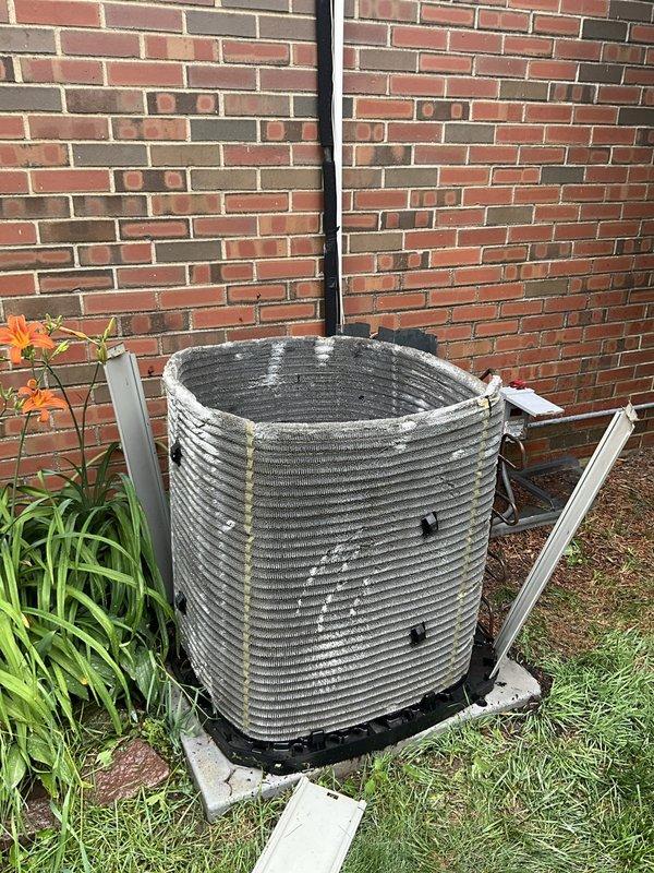 Completed comprehensive air conditioning tune-up on 14-year-old outdoor condensing unit. Performed standard maintenance protocol including inspection of all electrical components, capacitor testing, contactor evaluation, and system performance verification. Notable findings included moderate rust and corrosion observed on capacitor casing and terminal connections, though unit remained operational within acceptable parameters at time of service.