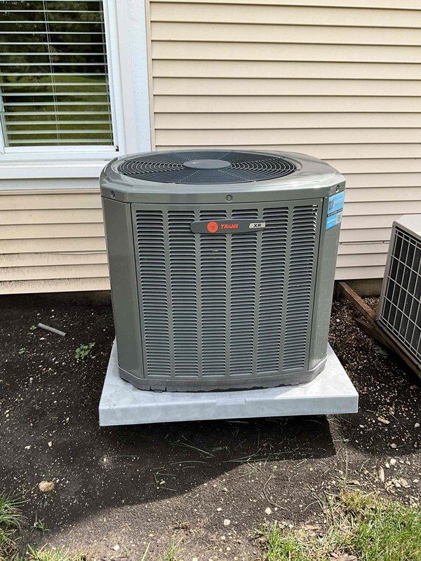 Completed comprehensive BFMA tune-up on Trane residential air conditioning system aged 2+ years. Performed standard preventive maintenance protocol including inspection of condenser unit, cleaning of heavily soiled condenser coils which exhibited significant dust and debris accumulation restricting airflow, verification of proper operation, and system performance evaluation. Unit operational and returned to service with improved efficiency following coil cleaning and maintenance procedures.