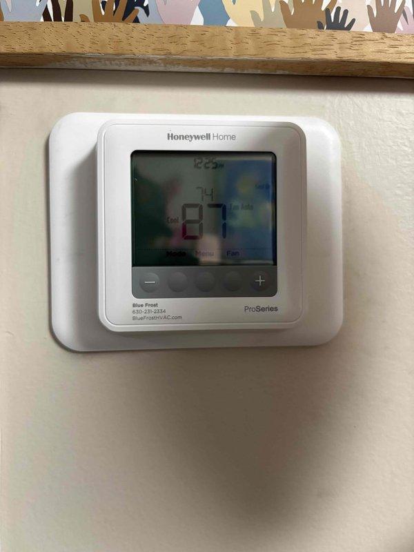 Responded to commercial no cooling complaint on rooftop unit. Upon arrival, verified thermostat set to 70°F and assessed RTU operation on flat roof. Performed system diagnostics on commercial rooftop HVAC unit to determine cause of insufficient cooling. Inspected unit components, verified refrigerant levels, checked compressor operation, and evaluated airflow. Identified and resolved cooling deficiency, restoring proper temperature control to occupied space.
