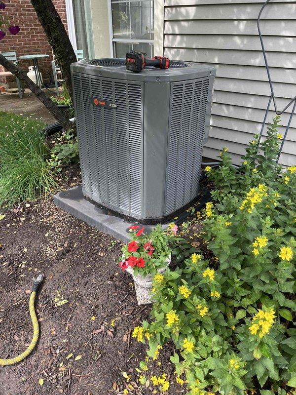 Completed comprehensive BFMA tune-up service on residential air conditioning system aged 3+ years. Performed standard AC maintenance protocol including inspection of outdoor condenser unit, evaluation of heat exchanger coils which showed moderate accumulation of dirt and debris on fins, and assessment of refrigerant lines showing normal patina consistent with equipment age. Unit is operational and all components were inspected per BFMA tune-up specifications.