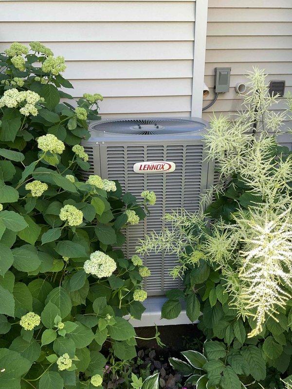 Completed comprehensive air conditioning tune-up on Lennox outdoor condensing unit. Inspected air filter at indoor air handler, verified proper airflow through pleated media filter, and performed full system evaluation including refrigerant levels, electrical connections, and component operation to ensure optimal cooling performance for the upcoming season.