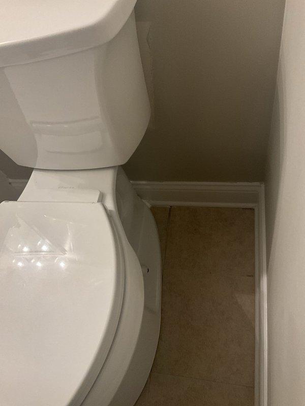 Removed and properly disposed of existing toilet fixture. Assembled and installed customer-supplied two-piece porcelain toilet in residential bathroom, ensuring proper alignment and secure mounting to floor flange. Verified flush mechanism operation and checked for leaks at all connection points. Installation includes one-year labor warranty; no manufacturer warranty provided on customer-supplied fixture.