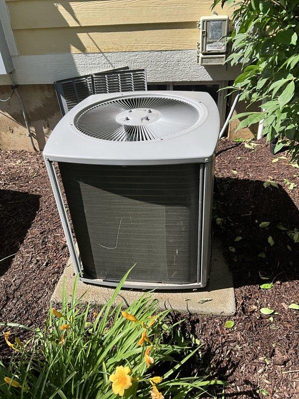 Completed comprehensive BFMA tune-up service on two residential split-system air conditioning condenser units located at exterior of property. Performed standard preventive maintenance procedures including inspection of condenser coils, fan operation verification, electrical connections check, and refrigerant level assessment on both units to ensure optimal system performance for the cooling season.
