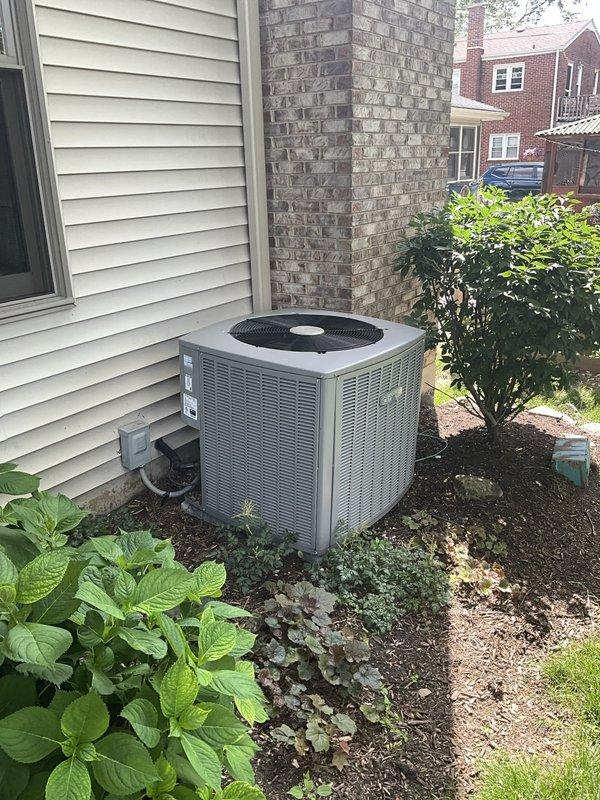Completed comprehensive BFMA tune-up service on 7+ year old residential air conditioning system. Performed standard maintenance procedures including inspection of condenser unit, evaporator coil, and all system components. Documented significant moisture accumulation and biological growth in condensate drain pan, along with rust and corrosion on base plate requiring future attention to prevent drainage issues and potential system damage.