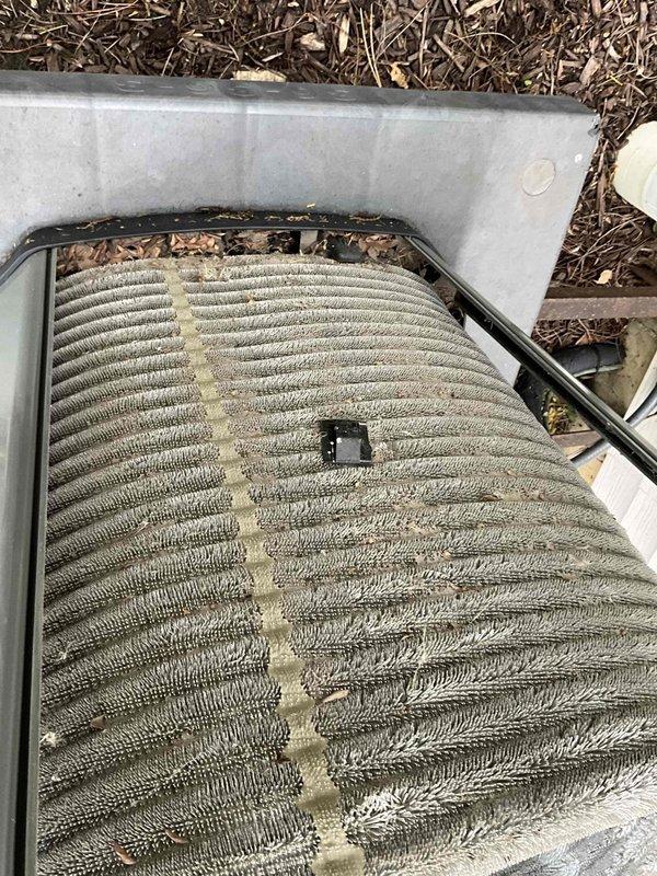 Completed comprehensive BFMA tune-up service on 3+ year old AC system. Upon arrival, found both outdoor condenser coil and indoor evaporator coil heavily contaminated with dust, dirt, and debris accumulation, significantly restricting airflow and reducing system efficiency. Thoroughly cleaned evaporator coil fins which showed dense lint-like material buildup and grayish matted appearance throughout the barrel assembly. Cleaned outdoor condenser coil which displayed visible dirt streaking and weathering between aluminum fins. Replaced air filter to restore proper airflow. Inspected electrical connections, wiring, and control components. Verified system operation and ensured unit is running at optimal performance levels following cleaning and maintenance procedures.
