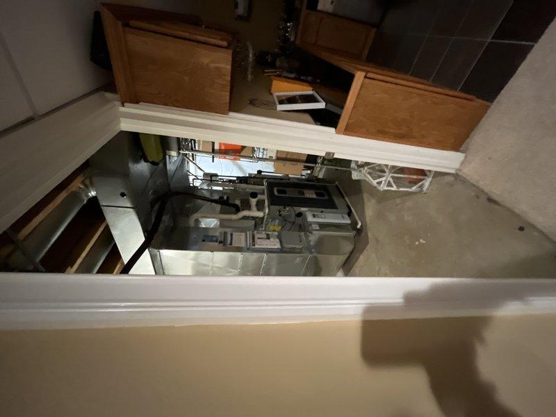 Completed comprehensive duct cleaning service for 2,500 square foot residential system. Accessed and cleaned interior ductwork throughout the home, removing accumulated dust, debris, and moisture from all accessible supply and return air passages. Documented pre-service conditions showing moisture accumulation on duct surfaces and verified thorough cleaning of all components to restore optimal airflow and indoor air quality.