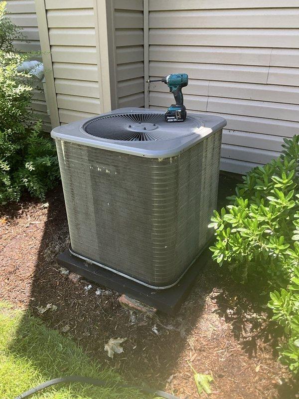 Completed comprehensive BFMA preventive maintenance tune-up on residential Lennox air conditioning system. Performed standard inspection procedures including checking refrigerant levels, cleaning condenser coils, testing electrical connections, verifying proper airflow, and ensuring optimal system operation for the cooling season.