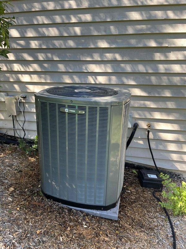 Completed comprehensive BFMA tune-up service on an 11-year-old Trane air conditioning system, including AC maintenance and filter replacement. Performed standard preventive maintenance procedures on the outdoor condenser unit, inspecting electrical connections, refrigerant lines, and overall system operation. Replaced air cleaner filter as part of the semi-annual filter change service to maintain optimal indoor air quality and system efficiency.