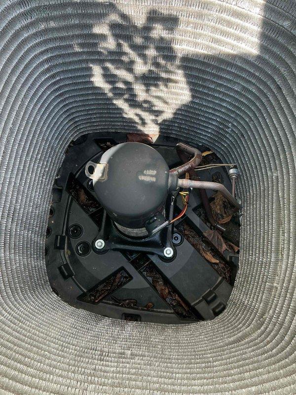 Completed comprehensive BFMA tune-up on 7+ year old air conditioning system. Performed standard maintenance protocol including system inspection, replaced dirty air filter with new AprilAire filter unit, inspected compressor and refrigerant lines for proper operation, and verified all components functioning within normal parameters. Unit tested and left in proper working condition with improved airflow efficiency.