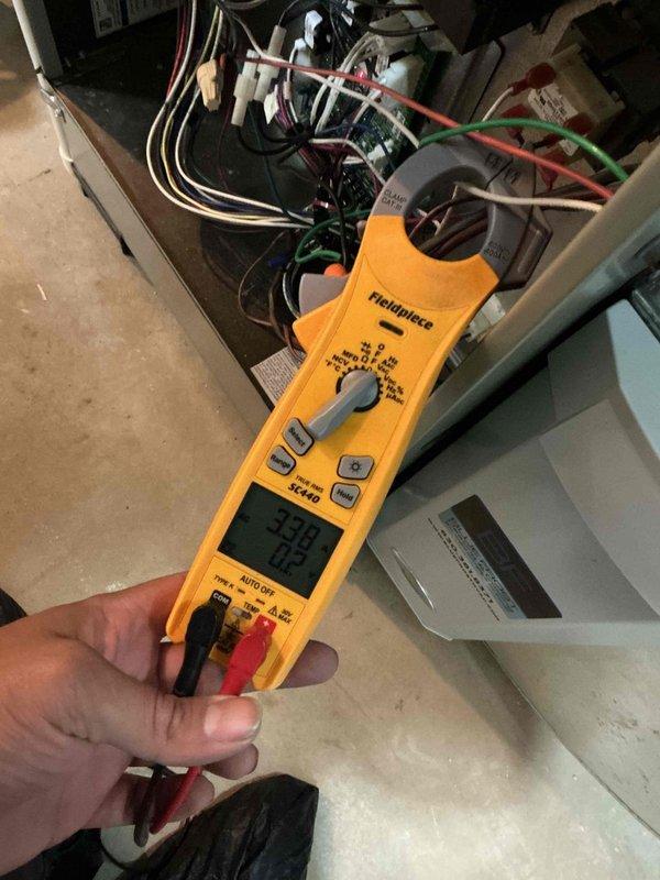 Completed comprehensive BFMA preventative maintenance tune-up on 4-year-old residential air conditioning system. Performed standard inspection procedures including electrical testing and measurement verification of outdoor condenser unit, checked refrigerant pressures, inspected condenser coil condition and airflow, and evaluated all electrical connections and control components at indoor air handler. System operating within normal parameters with all readings documented; unit cleared for continued operation with no immediate repairs required.