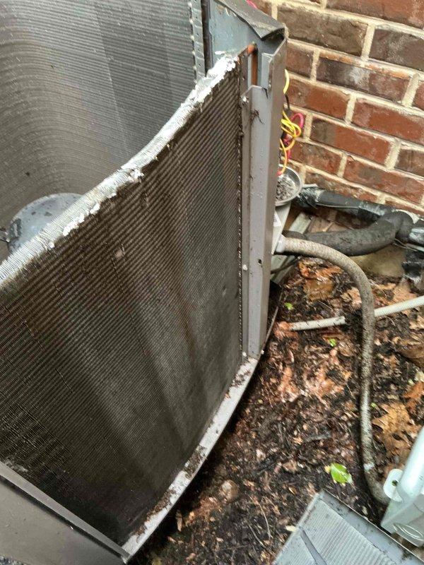 Completed comprehensive BFMA tune-up service on two air conditioning systems. Performed UV light inspection of indoor air handler unit, revealing potential contamination requiring monitoring. Outdoor condenser unit exhibited heavy debris accumulation on coil fins and surrounding area, which was addressed during maintenance procedures. All standard tune-up protocols executed including system performance evaluation, component inspection, and operational testing to ensure optimal efficiency for both units.