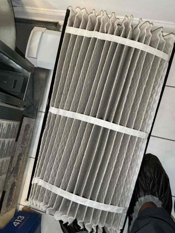 Completed comprehensive BFMA tune-up service on a 7+ year old residential air conditioning system during morning appointment window. Performed standard maintenance protocol including inspection of outdoor condenser unit, verified proper operation of fan motor and compressor, checked refrigerant levels, cleaned condenser coils, and replaced dirty accordion-style pleated air filter at indoor air handler unit. System tested and operating within normal parameters upon completion.