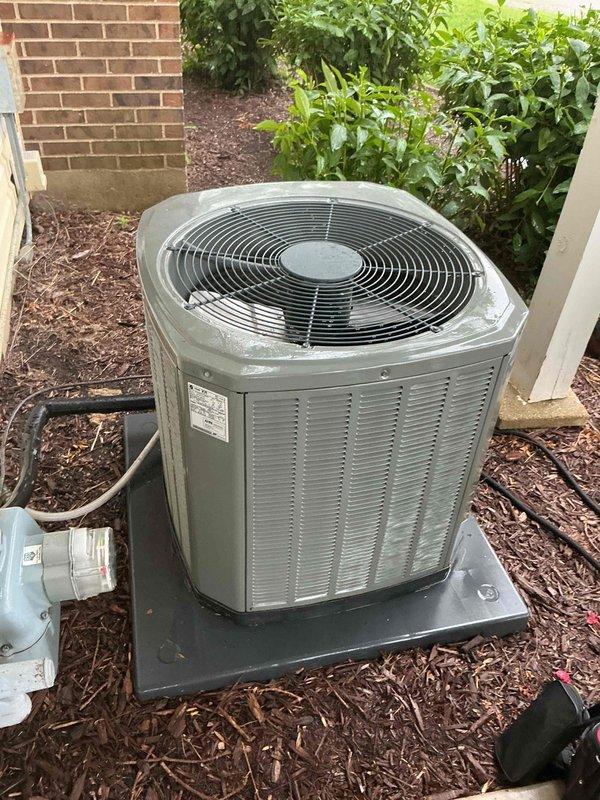 Completed comprehensive BFMA tune-up service on a 4-year-old residential air conditioning system. Performed full inspection and maintenance of outdoor condenser unit and indoor air handler, including cleaning components, checking refrigerant levels, testing electrical connections, verifying proper airflow, and ensuring optimal system operation. All equipment found to be functioning within manufacturer specifications with no issues identified.