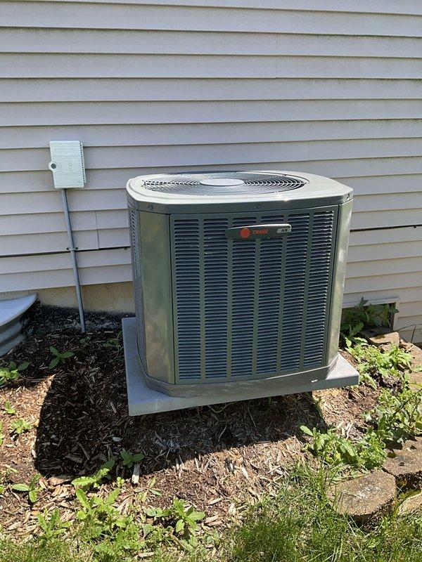 Performed comprehensive BFMA tune-up on 5+ year old Trane air conditioning system. Serviced outdoor condenser unit including inspection of electrical disconnect, fan motor operation, and refrigerant levels. Verified indoor air handler functionality and confirmed proper airflow through clean pleated filter. All components tested and operating within normal parameters.