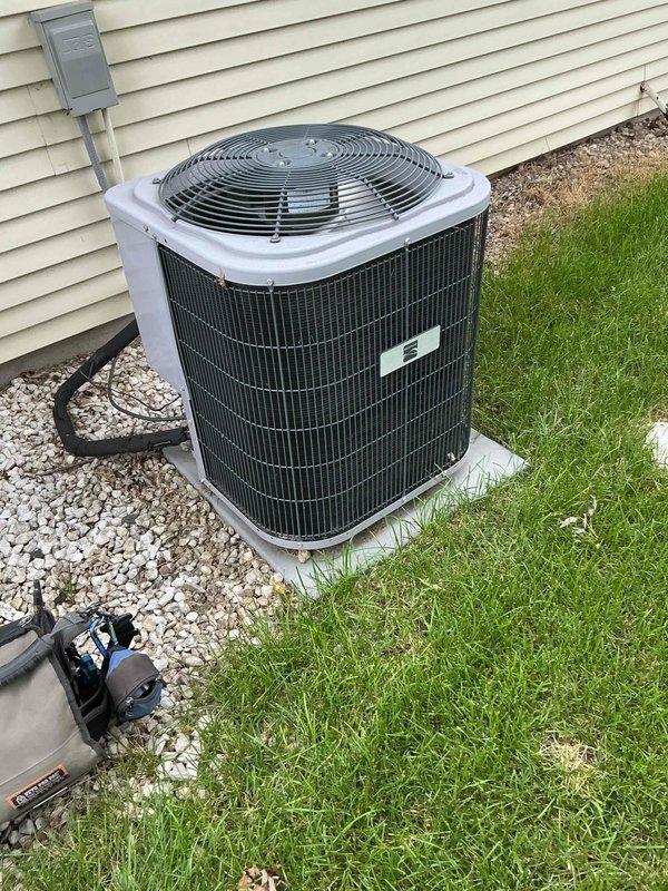 Completed comprehensive BFMA tune-up service on 10+ year old residential air conditioning system during afternoon appointment window. Performed standard maintenance procedures on outdoor condenser unit including inspection of electrical disconnect, refrigerant lines, and conduit connections. Inspected indoor air handler components in crawl space, evaluating ductwork insulation condition, condensate pump operation, and verifying proper system airflow throughout the mechanical installation.