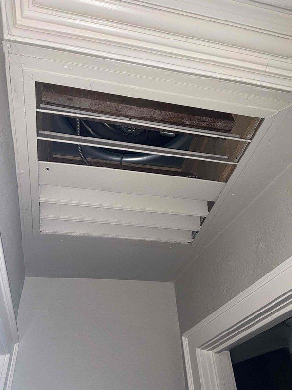 Conducted comprehensive cooling system assessment for residential property experiencing no cooling condition. Evaluated existing HVAC infrastructure including air handler/space pac configuration, ductwork system with flexible ducting components, and ventilation grilles throughout the home. Documented system layout and prepared equipment replacement proposal for complete air conditioning system and evaporator coil installation to restore proper cooling functionality.