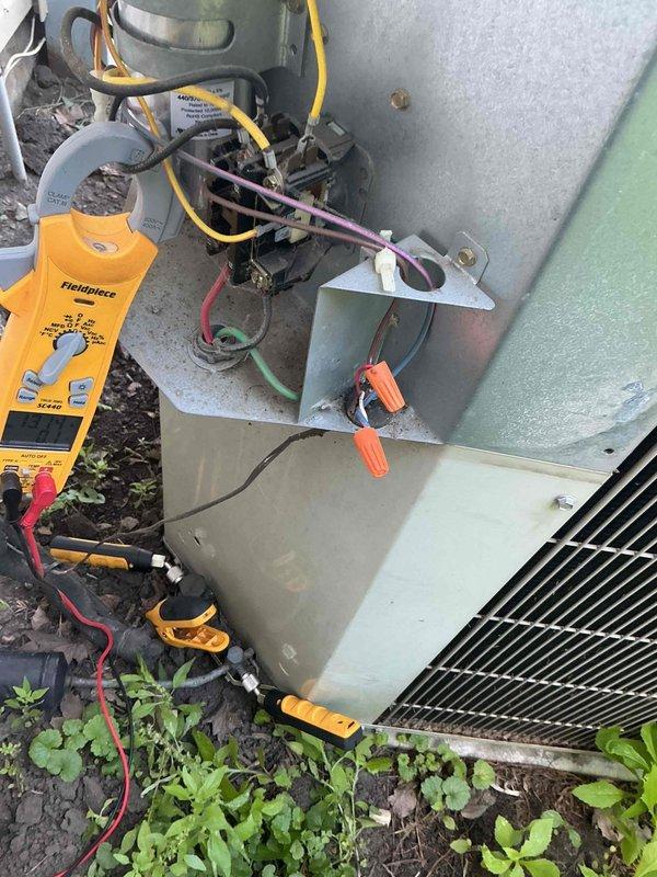 Responded to service call for air conditioning unit not keeping up with cooling demand. Performed diagnostic testing of outdoor condensing unit using digital multimeter to check electrical components and compressor functionality. Inspected refrigerant lines, electrical connections, and overall system operation to identify cause of inadequate cooling performance.