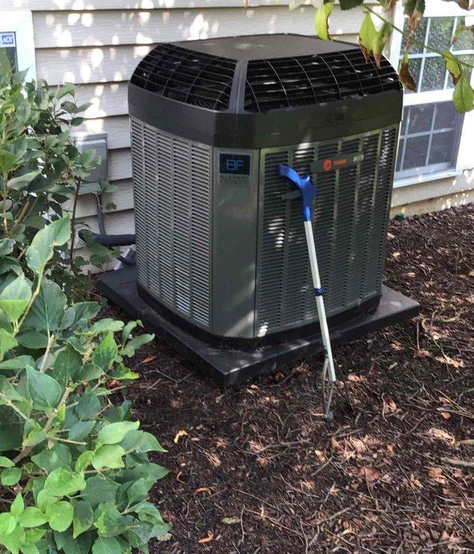 Completed comprehensive BFMA spring tune-up on 12+ year old split system consisting of Bryant furnace/air handler located in basement and Trane outdoor condensing unit. Performed full AC system inspection including refrigerant charge verification, electrical component testing, condenser coil cleaning, and airflow measurements. Installed previously purchased zone sensor Part #ZSENS930AW00MA to enhance temperature control capabilities. Inspected and cleaned indoor evaporator coil, replaced air filter, verified proper condensate drain operation, and tested thermostat functionality. Outdoor unit showed normal operating pressures and temperatures for ambient conditions. All electrical connections were tight, capacitor readings within specifications, and contactor operation satisfactory. System cycling properly with no refrigerant leaks detected. Reviewed system performance with homeowner and confirmed both zones operating efficiently. Equipment running at optimal performance levels for age 