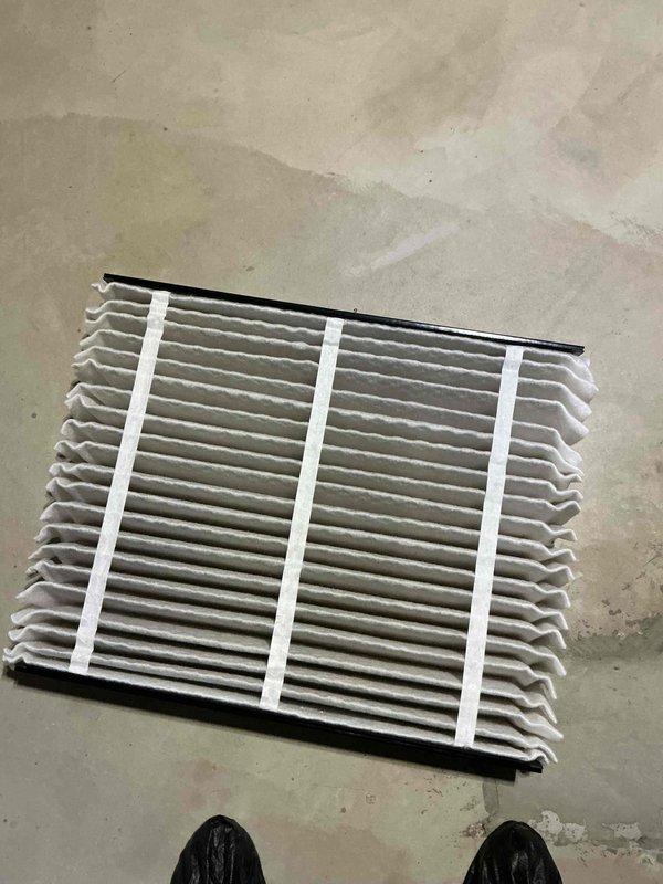 Completed comprehensive BFMA tune-up on 4-year-old Trane air conditioning system, including full system inspection, performance testing, and semi-annual filter replacement. Replaced heavily soiled pleated air filter with visible dust accumulation to restore proper airflow and system efficiency. Inspected outdoor condensing unit, verified proper operation of condenser fan, checked refrigerant levels, and confirmed all components functioning within manufacturer specifications.