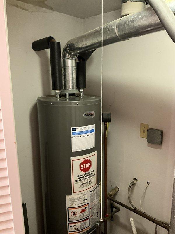Replaced and installed gas valve on Richmond brand residential water heater. Verified proper operation of all safety controls, confirmed secure venting connections, and tested water heater functionality upon completion.