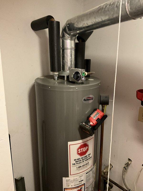Replaced and installed gas valve on Richmond brand residential water heater. Verified proper operation of all safety controls, confirmed secure venting connections, and tested water heater functionality upon completion.