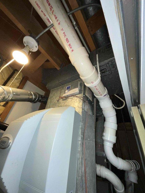 Responded to service call for loud noise complaint from air conditioning system. Upon arrival, performed thorough inspection of HVAC equipment located in mechanical closet, including air handler unit, ductwork connections, and associated plumbing components. Examined all accessible mechanical systems, checked for loose components, verified proper mounting and support of ductwork and piping, and assessed overall system condition. Unit operational at time of departure with no abnormal sounds detected during inspection.
