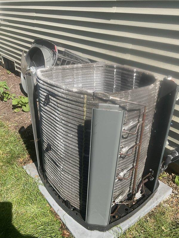 Completed comprehensive BFMA tune-up service on a 9+ year old Trane outdoor condensing unit. Performed standard maintenance protocol including inspection of condenser coils, refrigerant lines, electrical connections, and fan assembly. Unit was found operating within normal parameters; all components tested and verified for proper function to ensure optimal system performance for the cooling season.
