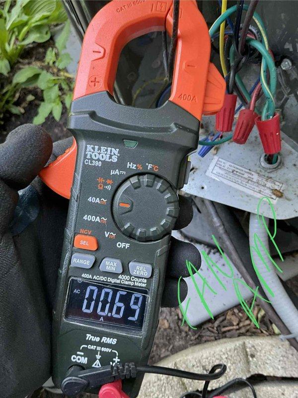Completed comprehensive BFMA tune-up on 5+ year old HVAC system during morning service window. Performed electrical diagnostics on outdoor condenser unit using digital clamp meter to verify proper amperage draw and system performance. Inspected condenser coil assembly, refrigerant lines, and outdoor unit cabinet, noting weathering consistent with age and outdoor exposure, with system operating within normal parameters.