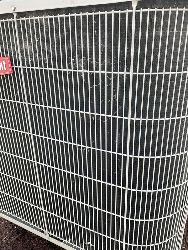 Completed comprehensive BFMA tune-up service on a 12-year-old outdoor air conditioning condenser unit. Performed full system inspection, cleaned condenser coils and fins to remove accumulated dust and debris, verified proper operation of all components, and documented equipment condition with photographic records. Unit is operating within normal parameters and ready for continued service.