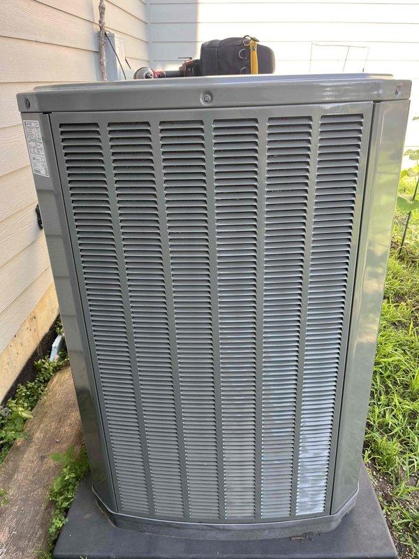 Completed comprehensive BFMA tune-up service on residential air conditioning system aged 5+ years. Performed full system inspection of outdoor condensing unit, which was found in good operating condition with proper placement on concrete pad. Inspected evaporator coils and observed normal frost accumulation on fins, indicating unit was actively cooling and operating within specifications. Completed standard maintenance protocol including filter replacement, system performance verification, and visual inspection of all accessible components including compressor, electrical connections, and conduit. Unit tested and left in proper working order.