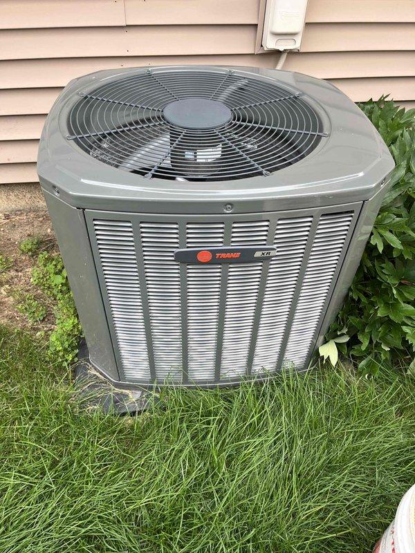 Completed comprehensive BFMA tune-up service on residential Trane air conditioning system aged 5+ years. Performed full system inspection of outdoor condenser unit and indoor evaporator coil assembly, noting significant dirt and debris accumulation on evaporator coil fins that was restricting airflow and reducing heat exchange efficiency. Cleaned coil surfaces, checked refrigerant lines and connections, verified fan operation, and restored unit to optimal operating condition.