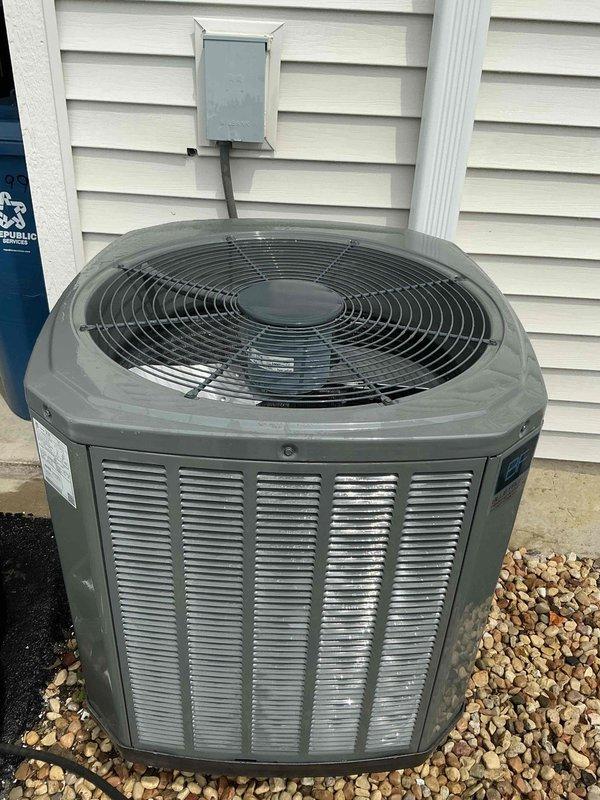 Completed comprehensive BFMA tune-up service on a 5-year-old residential air conditioning system. Upon arrival, found the outdoor condenser unit operating without its protective housing, resulting in severe debris accumulation on the coil fins. Performed thorough cleaning of the condenser coil to remove heavy dirt, dust, and environmental buildup that had significantly compromised airflow and heat transfer efficiency. Inspected all accessible components, verified electrical connections at the junction box, and confirmed proper system operation. Unit restored to optimal performance standards with improved airflow through cleaned coil assembly.