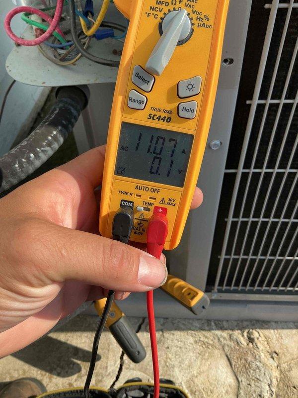 Completed comprehensive BFMA tune-up on 3-year-old air conditioning system, including full system inspection and performance verification. Inspected and documented dirty air filter condition, measured system voltage at 119.7V confirming proper electrical supply to unit, and evaluated all accessible HVAC components for optimal operation. All equipment tested and found operating within normal parameters.