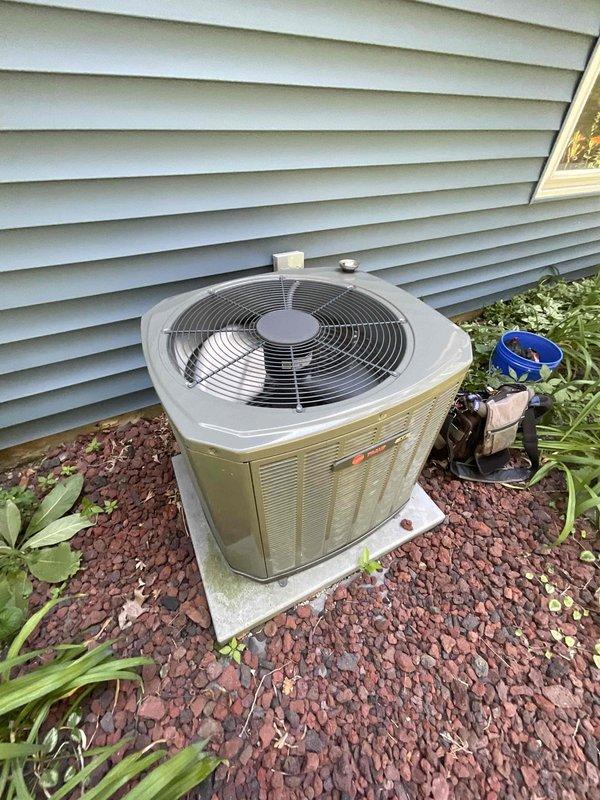 Performed comprehensive BFMA tune-up on 8+ year old residential air conditioning system during afternoon service window. Completed full maintenance inspection of outdoor condenser unit including cleaning of coils, verification of refrigerant levels, electrical connection testing, and operational assessment of compressor and fan motor. Unit was found operating within normal parameters with all components functioning properly at time of service completion.