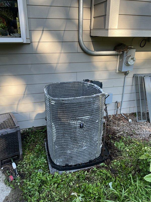 Completed comprehensive BFMA tune-up service on residential HVAC system including central air conditioning unit and Mitsubishi mini-split system, both approximately 8 years old. Performed full inspection, cleaning, and maintenance on outdoor condenser units, verified refrigerant levels, checked electrical connections, cleaned coils, and tested system operations to ensure optimal performance for both cooling systems.