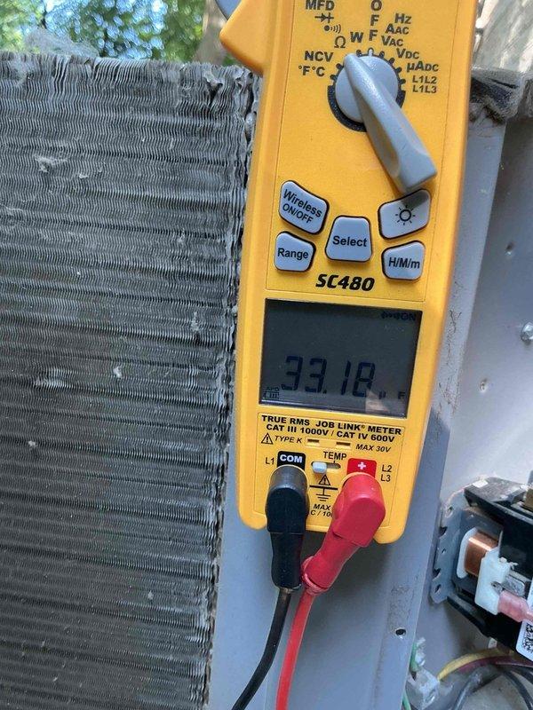 Completed comprehensive BFMA air conditioning tune-up on 6-year-old system. Performed electrical diagnostics using clamp meter to verify proper amperage draw and system performance at outdoor condensing unit, inspected evaporator coil condition, and replaced 14x24x1 air filter to ensure optimal airflow and system efficiency.
