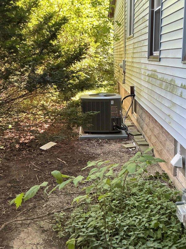 Completed non-member air conditioning tune-up on a one-year-old residential system. Performed comprehensive maintenance inspection of outdoor condenser unit and verified indoor thermostat operation, finding all components functioning properly with system cooling effectively to setpoint of 78 degrees.